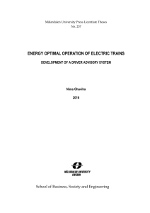 energy optimal operation of electric trains