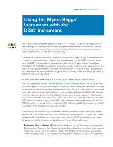 Using the Myers-Briggs® Instrument with the DiSC