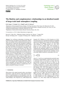 The Budyko and complementary relationships in an idealized model