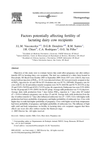 Factors potentially affecting fertility of lactating dairy cow