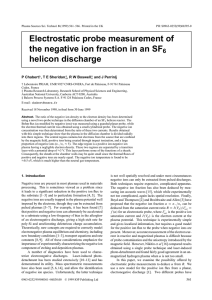 Electrostatic probe measurement of the negative ion fraction in an
