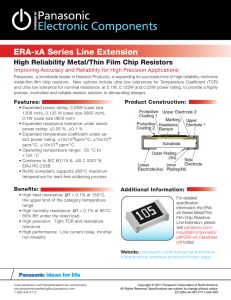 ERA-xA Series Line Extension - Panasonic Industrial Devices