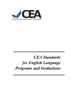 CEA Standards for English Language Programs and Institutions