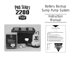 PHCC 2200 manual - Pro Series Sump Pumps