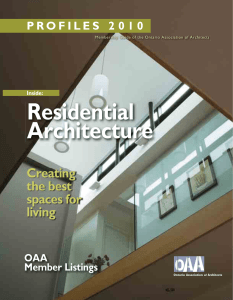 Residential Architecture - Ontario Association of Architects