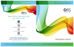 ORS 2016 Program Book - Orthopaedic Research Society