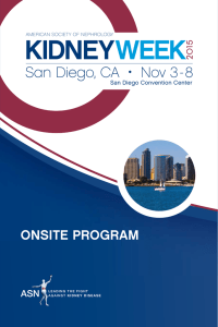 Kidney Week 2015 Onsite Program - American Society of Nephrology