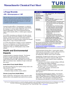 Massachusetts Chemical Fact Sheet n-Propyl Bromide