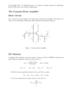 The Common-Drain Amplifier Basic Circuit DC Solution