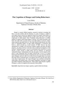 The Cognition of Hunger and Eating Behaviours