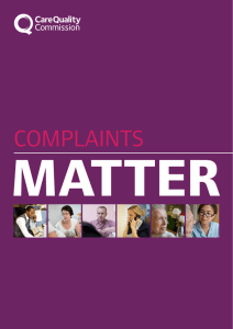 Complaints Matter - Care Quality Commission