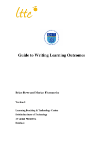 Guide to Writing Learning Outcomes