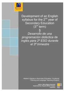 Development of an English syllabus for the 2 year of