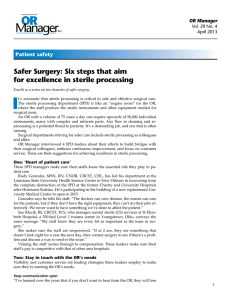 Safer Surgery: Six steps that aim for excellence in sterile