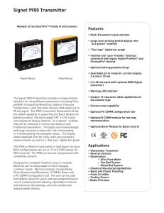 GF Signet 9900 Transmitter Datasheet PDF