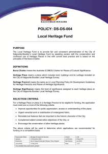 POLICY: DS-DS-004 Local Heritage Fund - City of Kalgoorlie