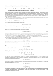 12 Lecture 12: Second order differential equations
