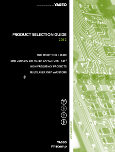 PRODUCT SELECTION GUIDE 2012