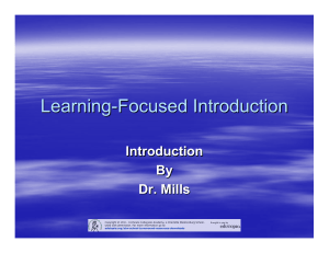 Learning-Focused Introduction