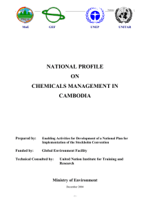 NATIONAL PROFILE ON CHEMICALS MANAGEMENT IN CAMBODIA