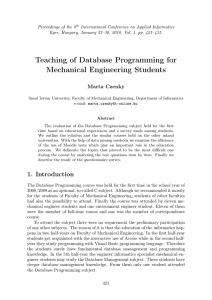 Teaching of Database Programming for Mechanical Engineering
