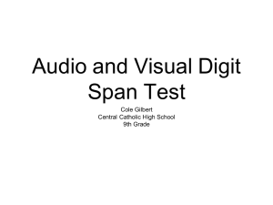 Cole Gilbert CCHS Audio and Visual Digit Span Test