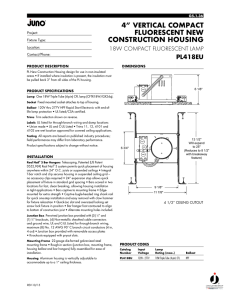 4” vertical compact fluorescent new construction housing