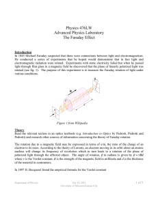 Physics 476LW Advanced Physics Laboratory The Faraday Effect