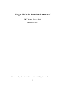 Single Bubble Sonoluminescence