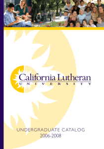 UndergradUate Catalog - California Lutheran University