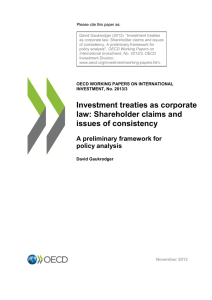 Investment treaties as corporate law: Shareholder claims