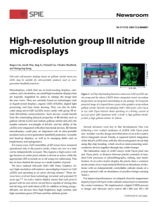 High-resolution group III nitride microdisplays