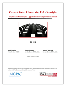 Current State of Enterprise Risk Oversight