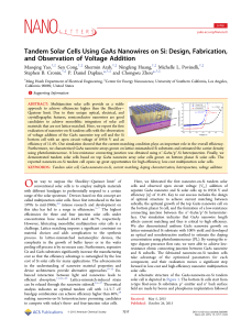 Tandem Solar Cells Using GaAs Nanowires on Si