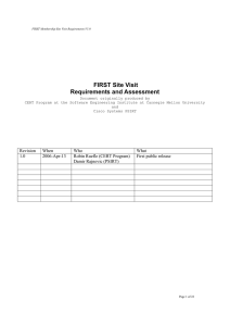 FIRST Site Visit Requirements and Assessment