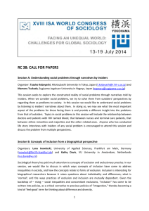 RC 38: CALL FOR PAPERS