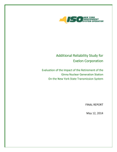 Additional Reliability Study for Exelon Corporation