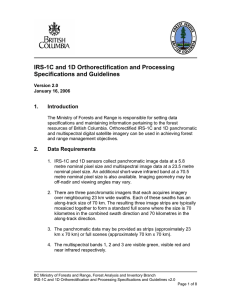 IRS-1C and 1D Orthorectification and Processing Specifications and