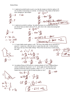 Related Rates worksheet answers
