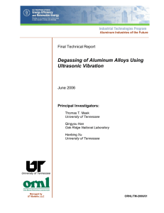 Degassing of Aluminum - Office of Scientific and Technical Information