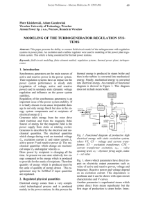 modeling of the turbogenerator regulation sys- tems