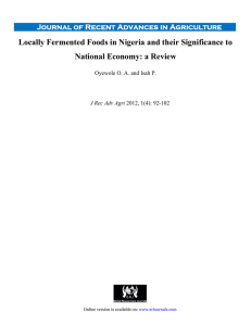 Locally Fermented Foods in Nigeria and their