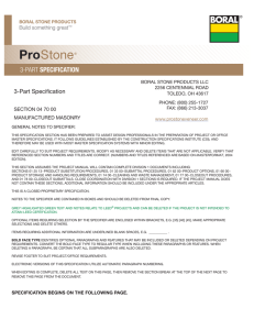 Boral ProStone® 3-Part Specification