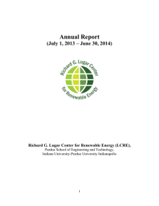 Annual Report - Richard G. Lugar Center for Renewable Energy