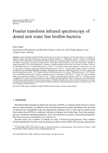 Fourier transform infrared spectroscopy of dental unit water line