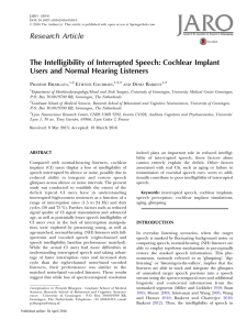 The Intelligibility of Interrupted Speech: Cochlear Implant