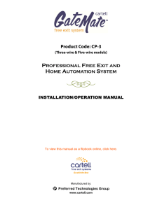 Manual: GateMate™ free exit system