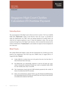 Singapore High Court Clarifies Calculation Of Overtime