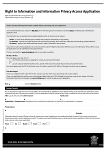 Right to Information and Information Privacy Access Application form