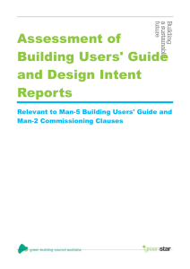 Assessment of Building Users` Guide and Design Intent Report